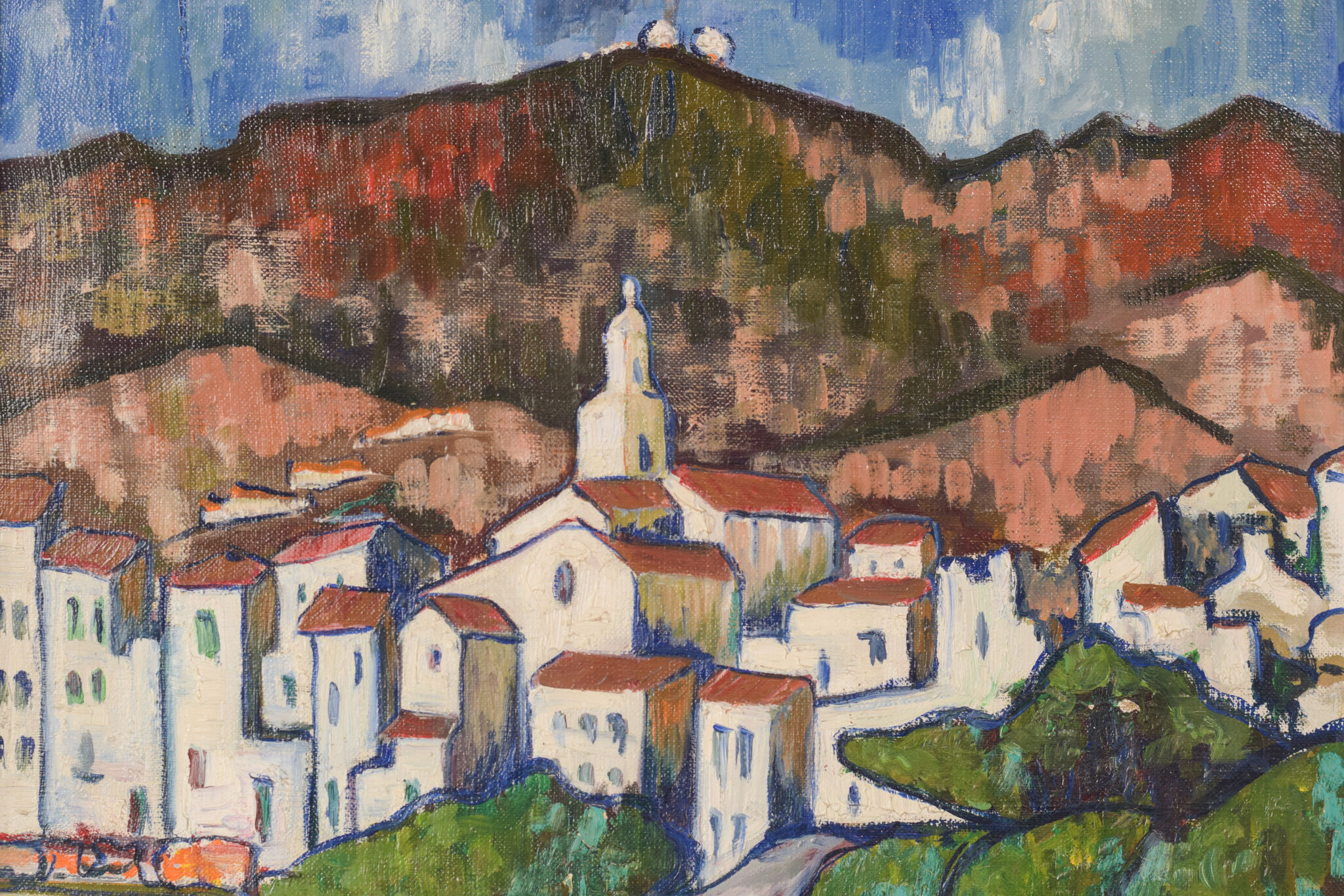 Fishing village with boats