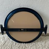 Round blue plexiglass mirror from the 70s