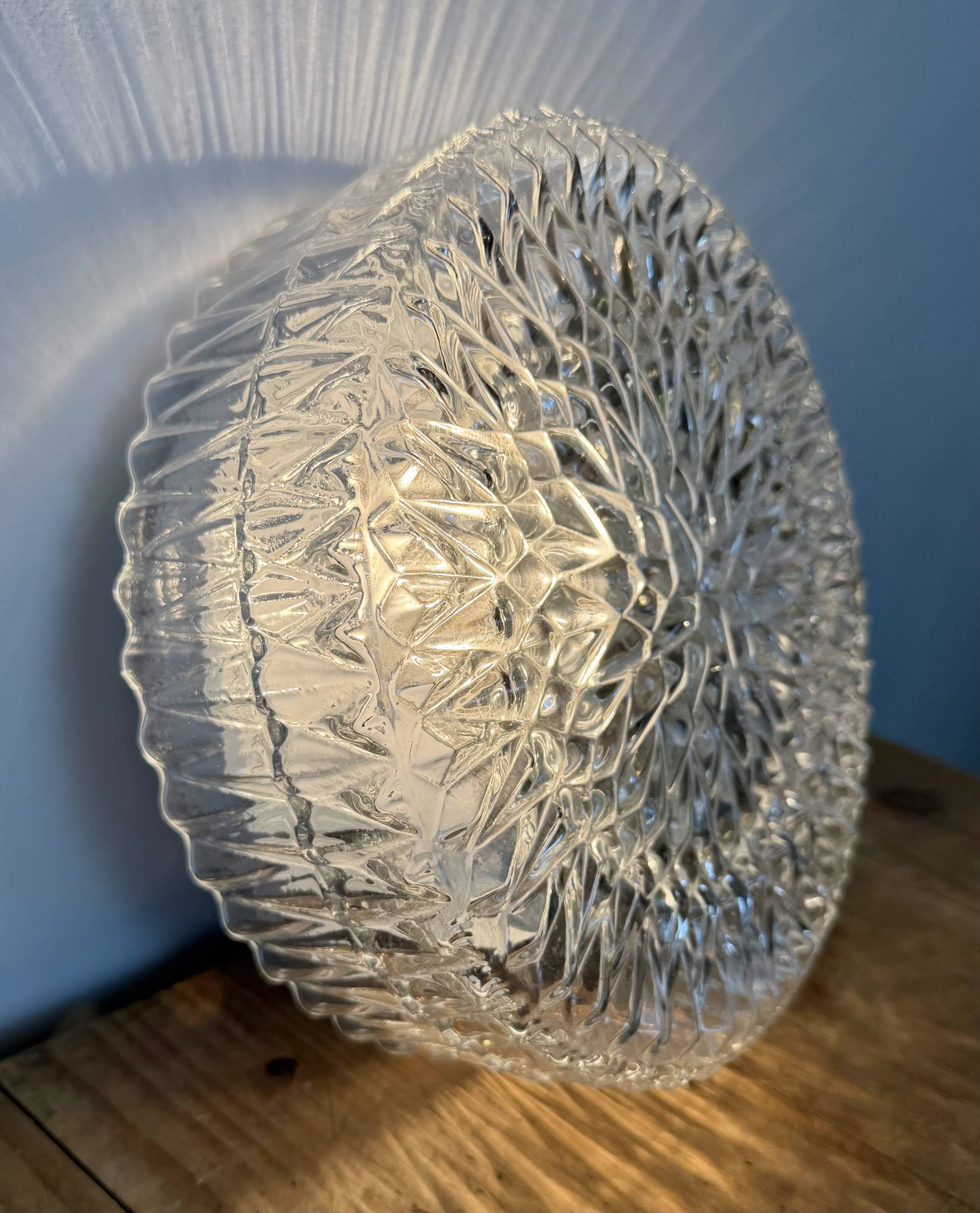 Vintage Glass Wall or Ceiling Light, 1970s
