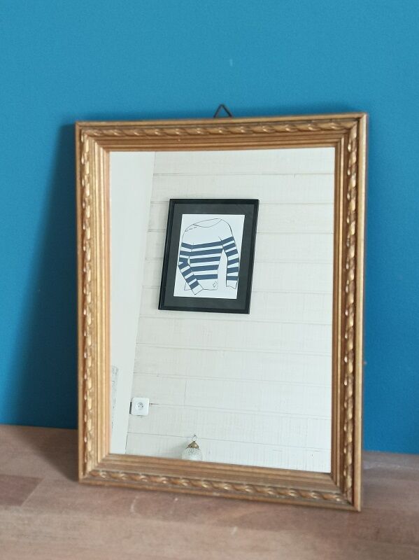 Mirror carved carved patinated gilded wood