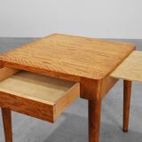 Art Deco Birch‑Veneered Side Table with Drawer, France 1920s
