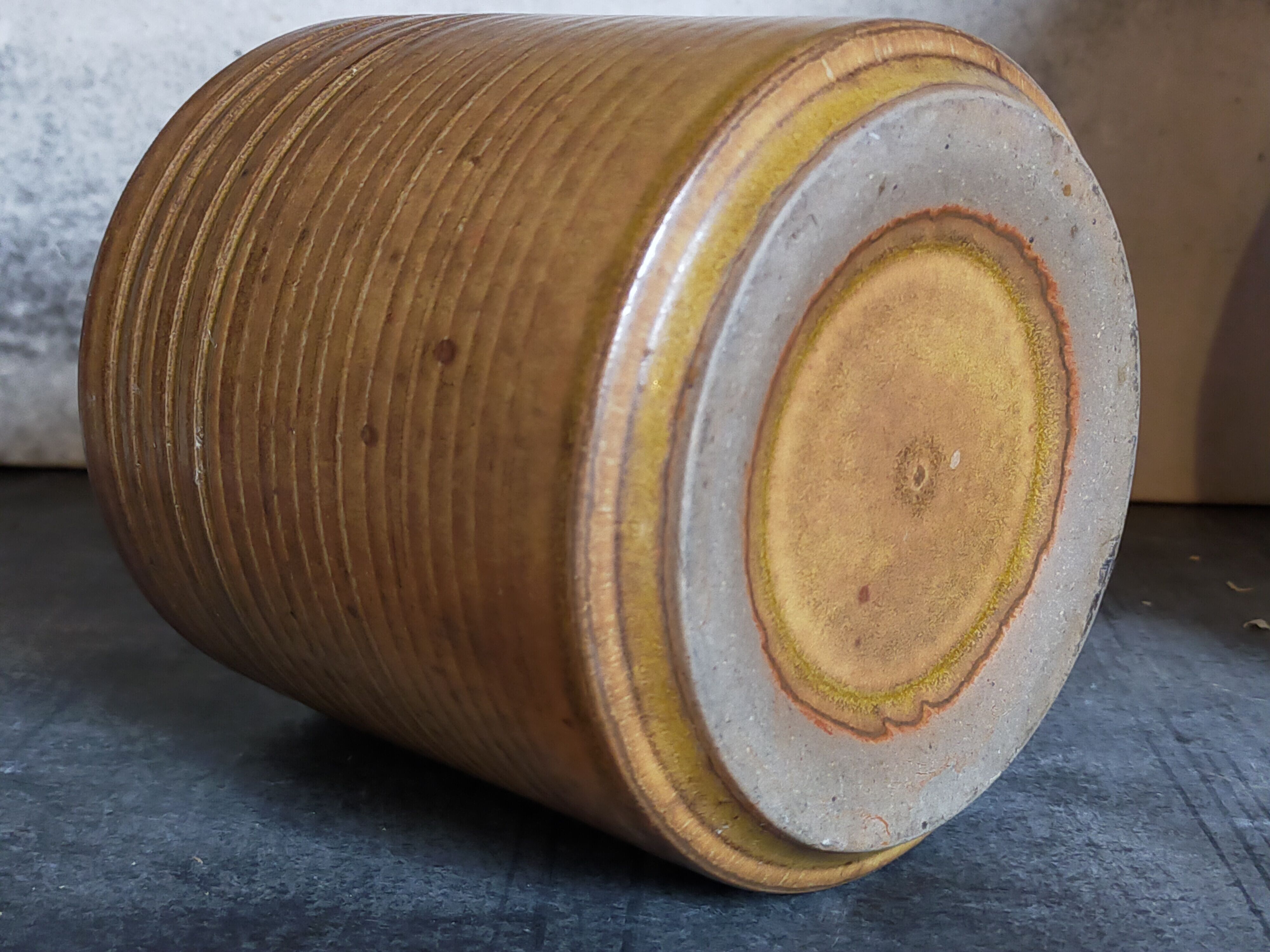 Vintage vase in enamelled sandstone