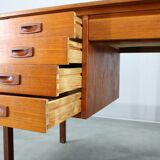 Mid-century Danish freestanding teak writing desk