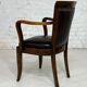 Fauteuil de bureau style Empire en bois et cuir