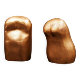 Bustes d'homme et de femme en bronze