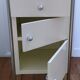 bedside table stainless steel lacquered metal 80s design