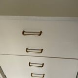 Mocha compass foot chest of drawers