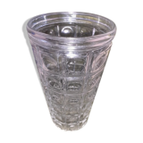 Transparent glass vase, vintage geometric patterns 1960/1970
