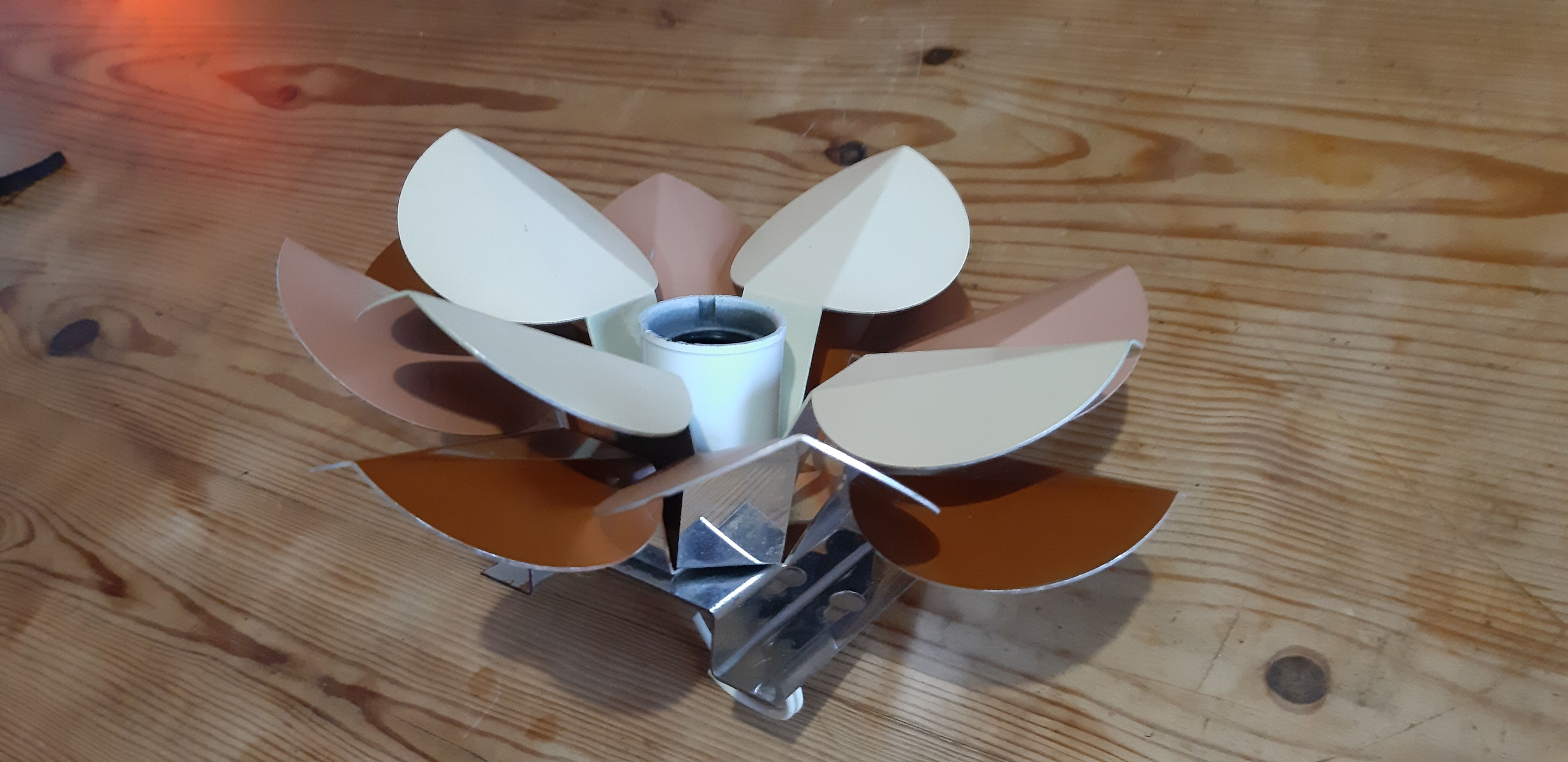 Vintage metal and chrome wall lamp " flower "