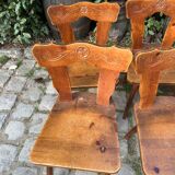 Set of 6 mountain chairs in fir folk art