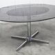 Roche Bobois oval table 1970 smoked glass chrome legs 152x117 cm