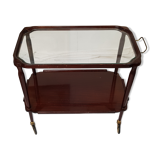 Serving trolley table on wheels vintage 2 trays