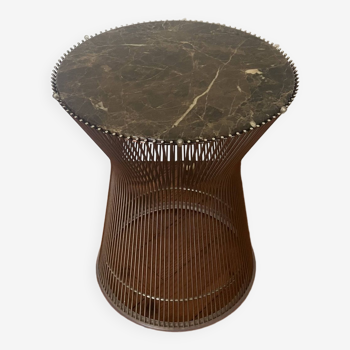 Rare Platner pedestal table. Knoll. Emperador marble.