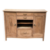 Renovated vintage Art Deco Parisian buffet in wood, 1940, 144cm.