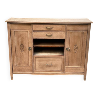 Renovated vintage Art Deco Parisian buffet in wood, 1940, 144cm.