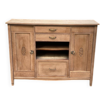 Buffet parisien art déco vintage rénové en bois 1940 144cm