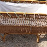 Lit corbeille  enfant rotin