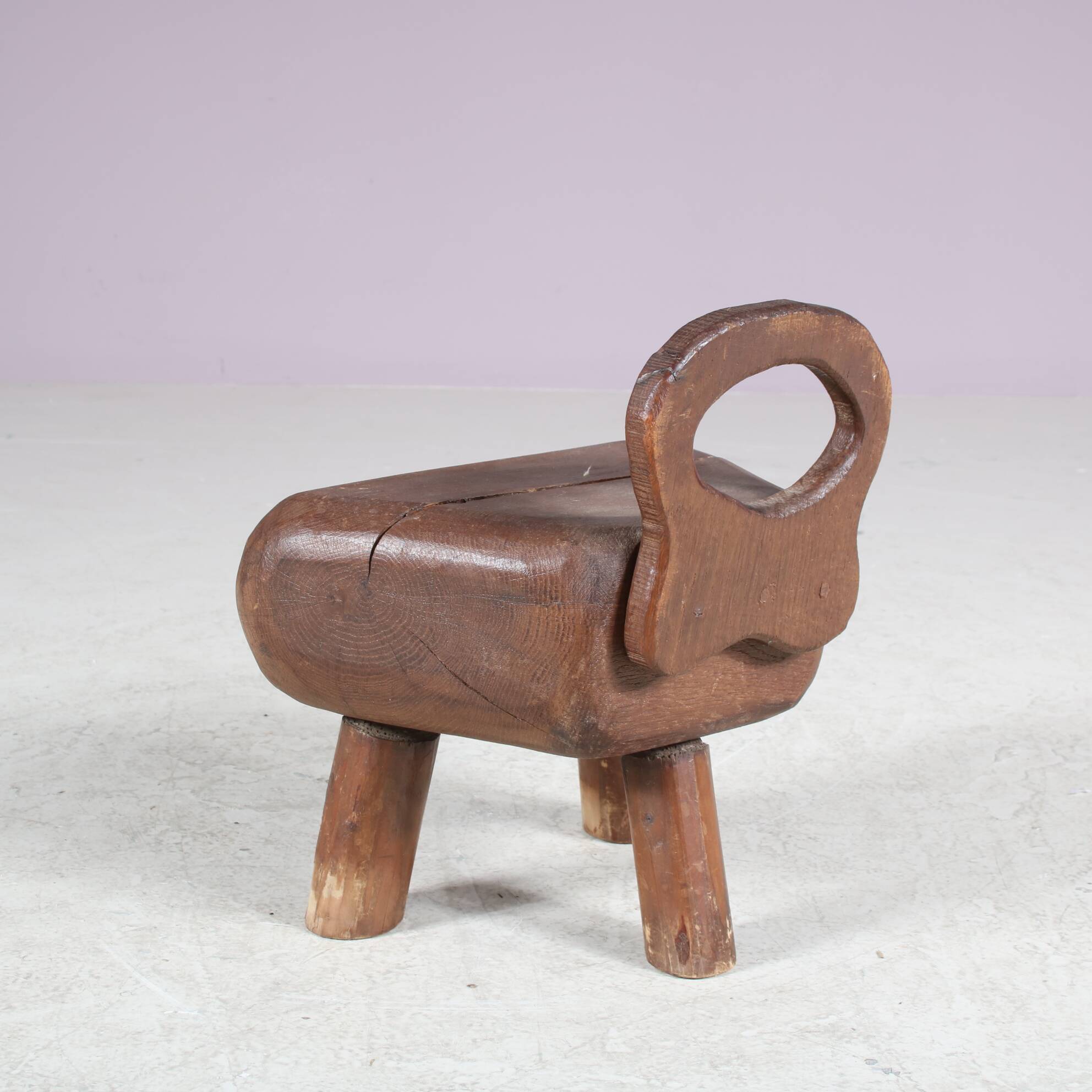 1950s Brutalist milking stool from France