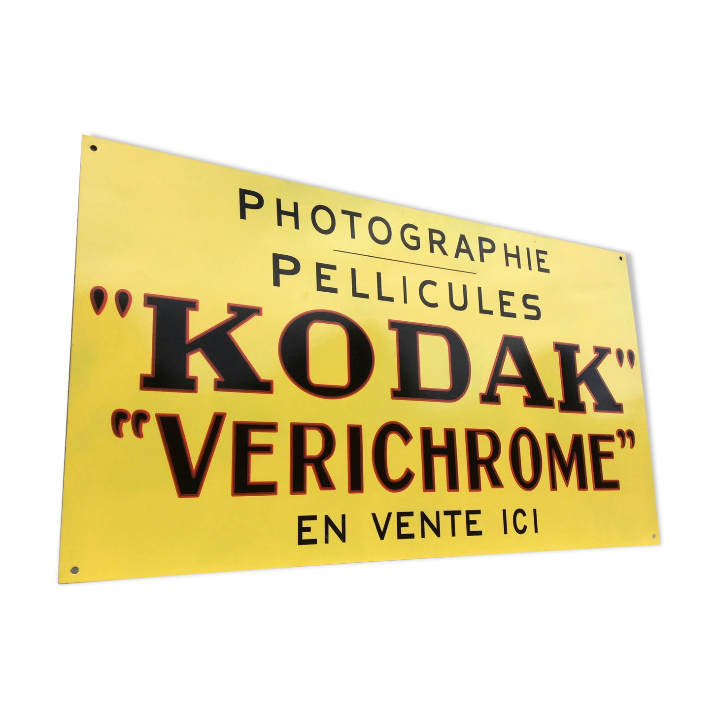 Plaque metal vintage Photos Kodak non emaillée AD sign
