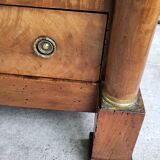 Empire commode in walnut with white marble top from the 19th century