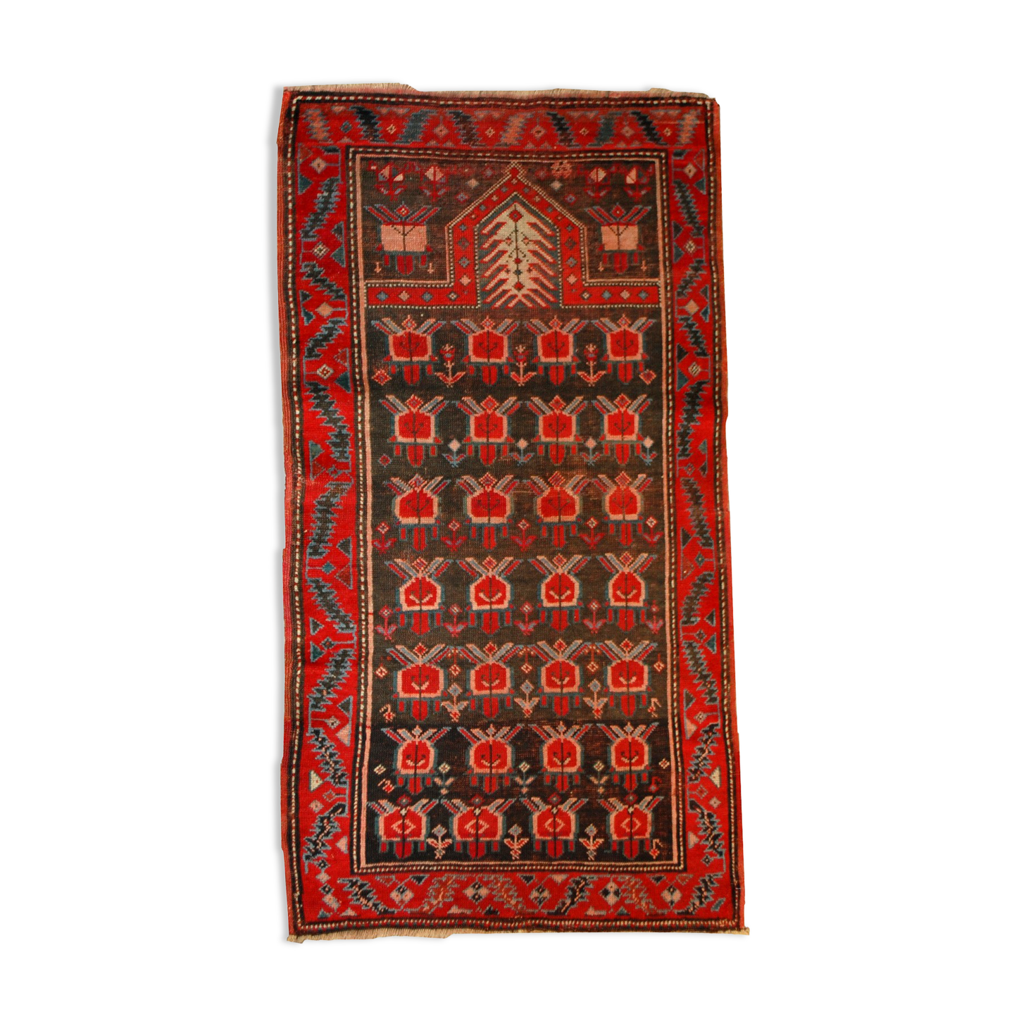 Ancient Caucasian carpet Karabakh handmade 90cm x 153cm 1890s