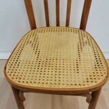 Chaise de salle à manger vintage en rotin : Yougoslavie des années 1970, intérieur bohème