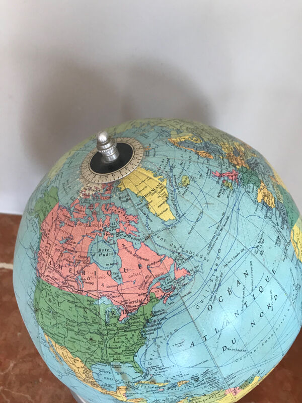 Globe terrestre vintage années 60