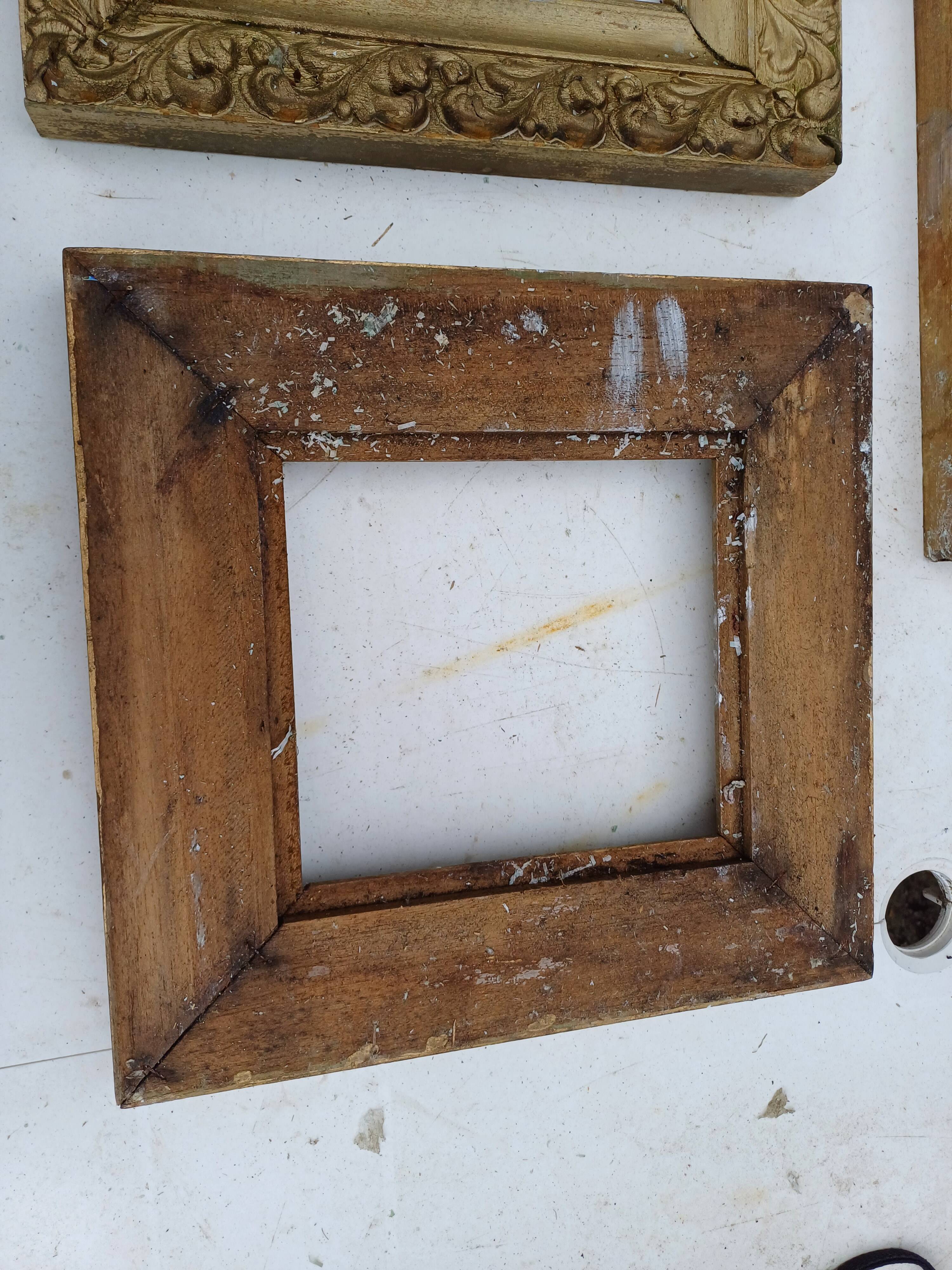 3 19th century gilded frames Wood and Stuk