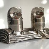 MH SALT PEPPER Service Silver Metal VINTAGE