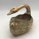 Vintage swan pocket emptier cachepot in gilded brass