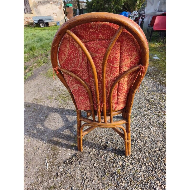 4 vintage rattan chairs