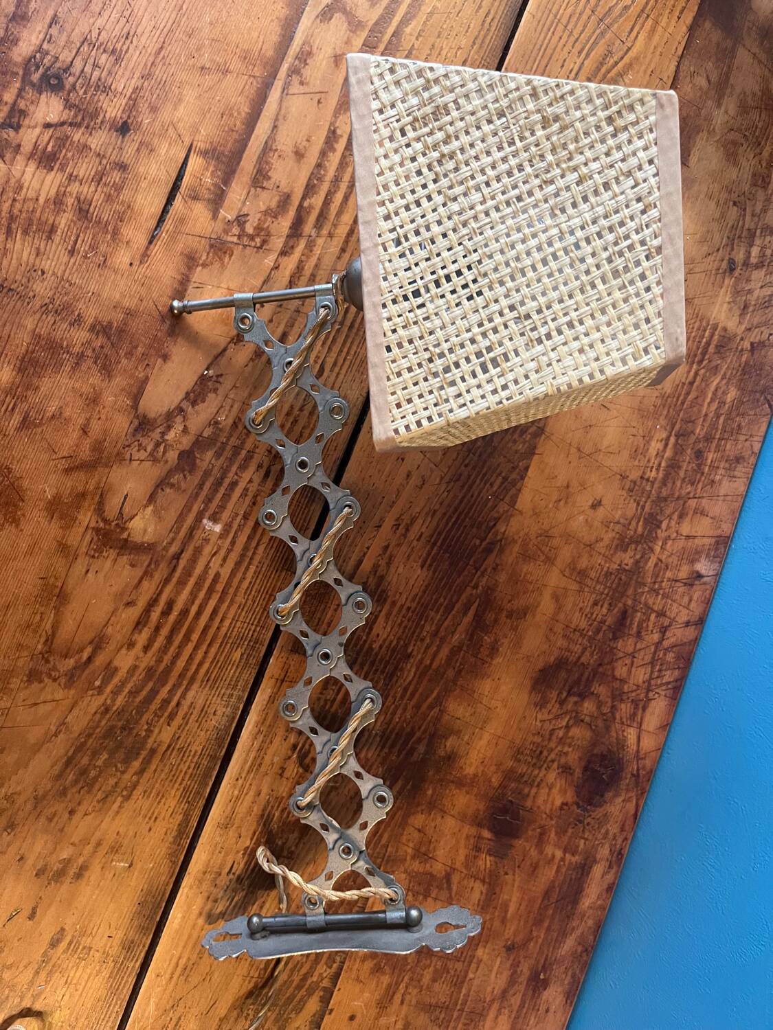 Small metal reading light or accordion lamp