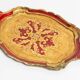 Deep red vintage decorative plate in wood, Italy, 1960s