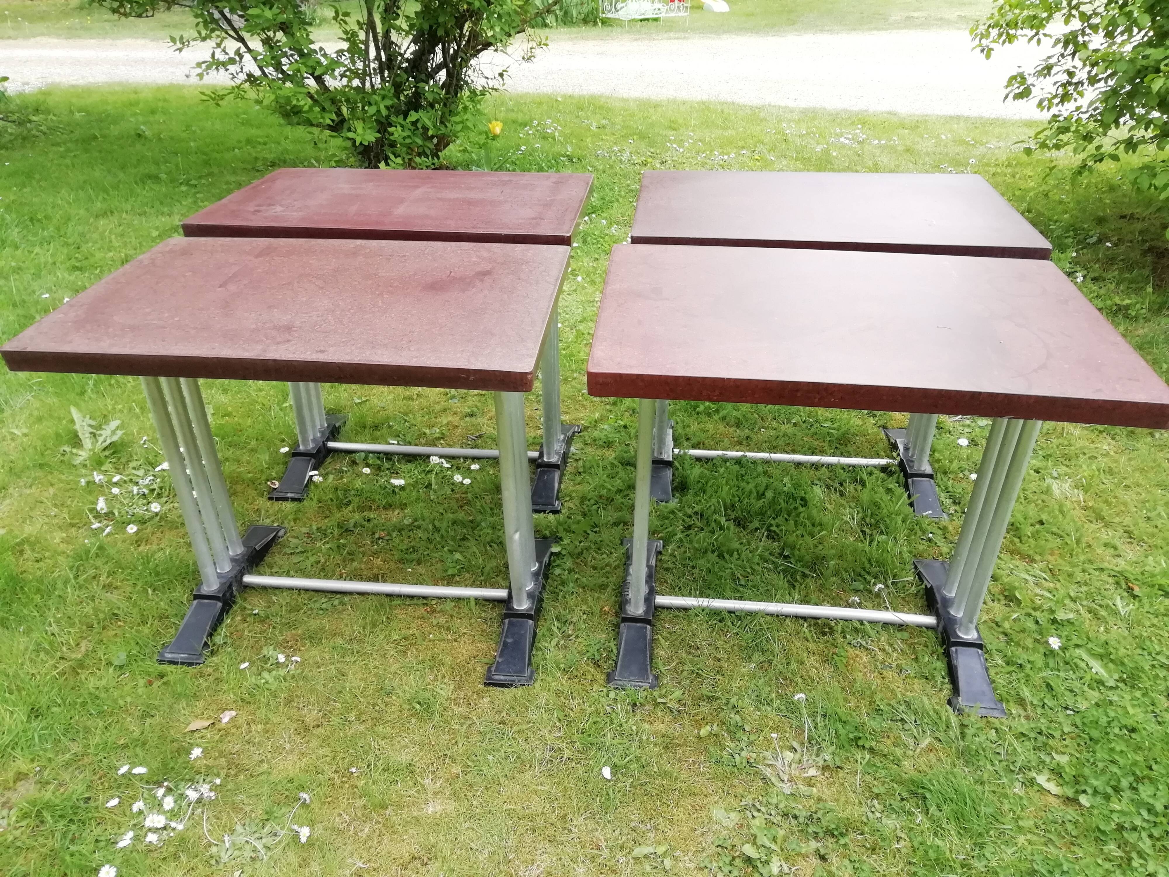 Lot of 4 tables bistro "Lelong"