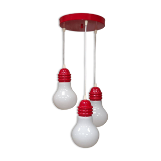 3-light bulb lamp Italy 1960 1970 pop art vintage