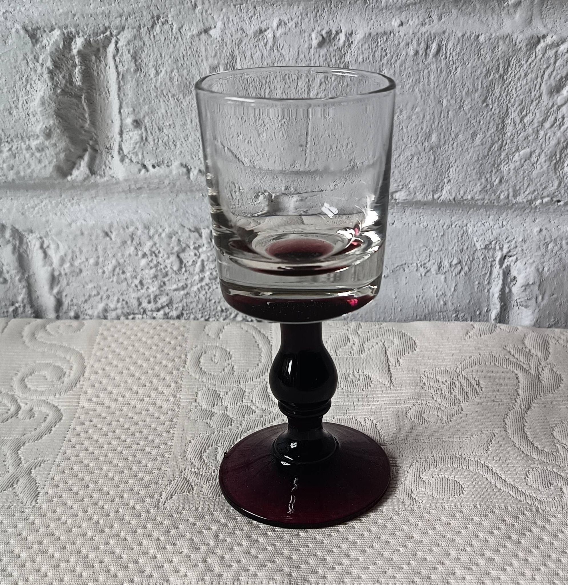 6 verres apéritif anciens, verre vintage pied prune