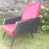 Vintage rockabilly chair in red and black skai