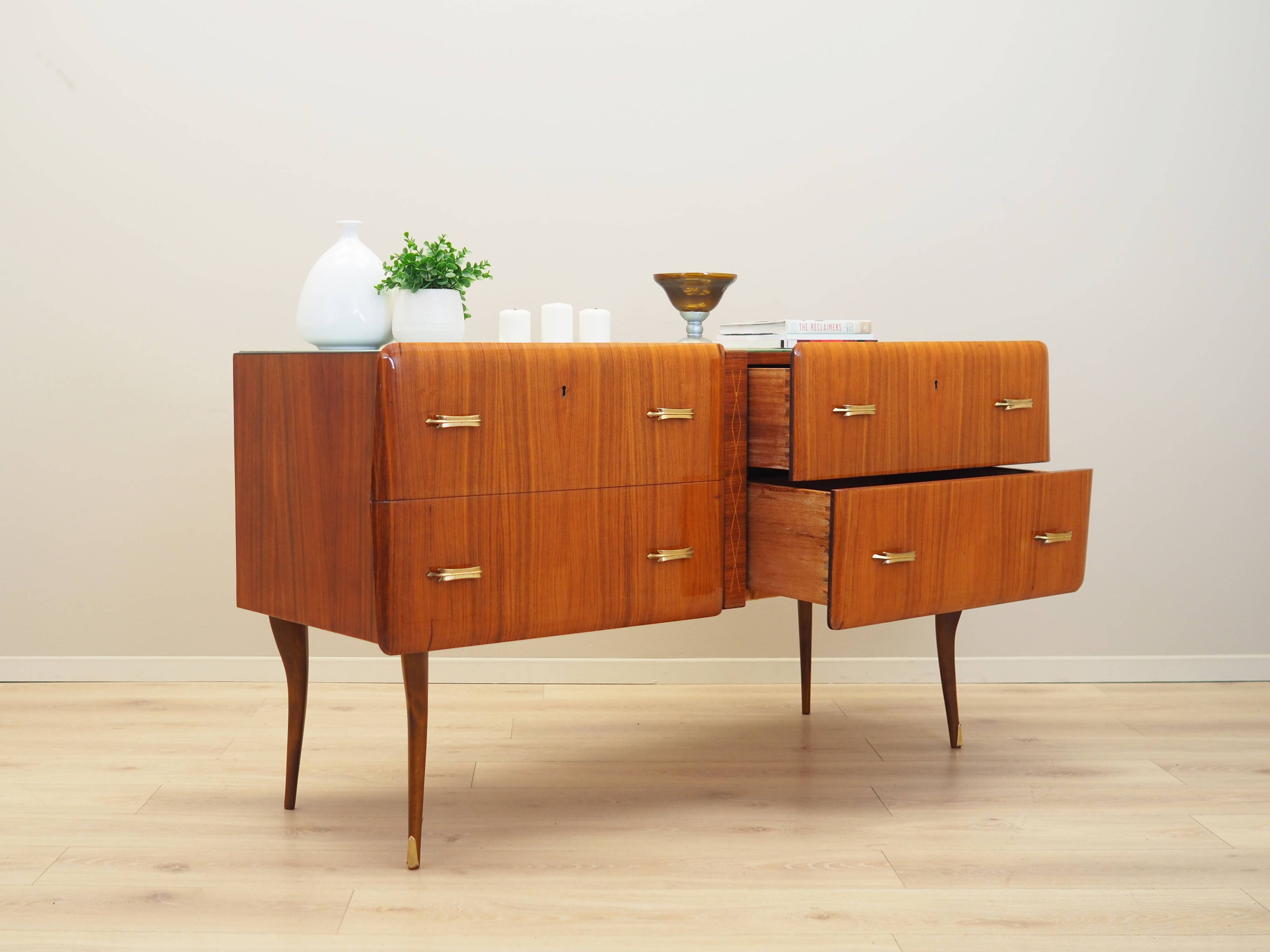 Mahogany chest of drawers, Italian design, 1960s, production: Italy