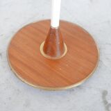 Dutch mid-century floor lamp with glass shade