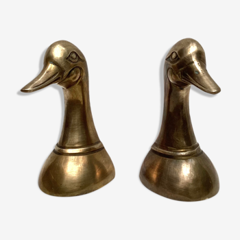 Pairs of greenhouses books heads of ducks in brass