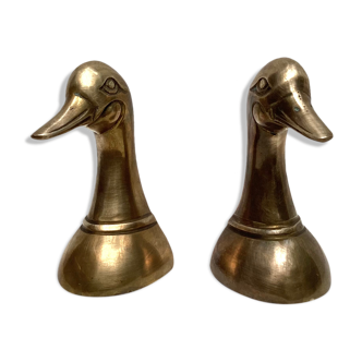 Pairs of greenhouses books heads of ducks in brass