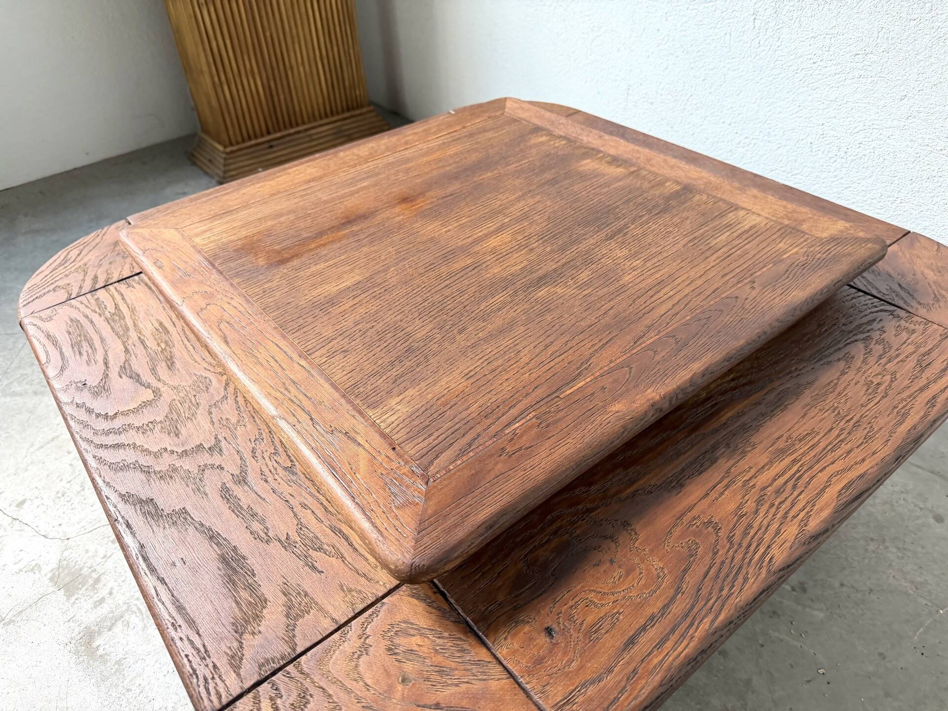 Oak coffee table with a double top
