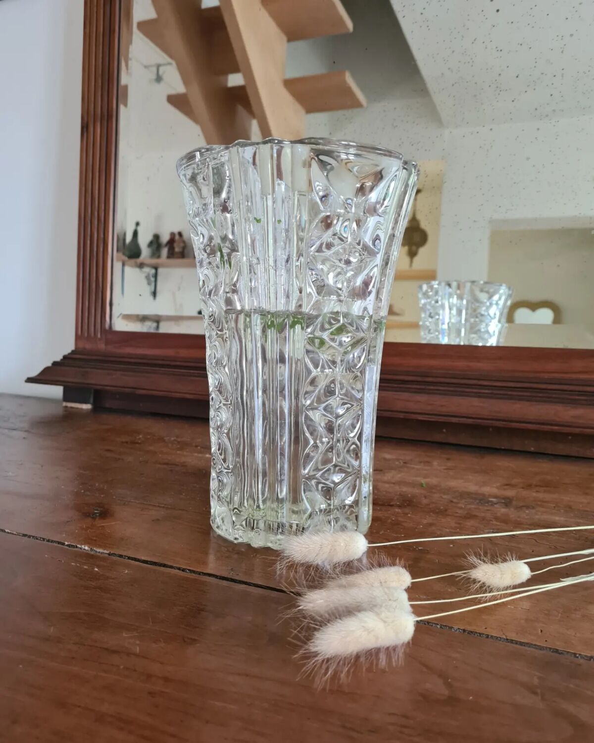 Worked glass vase
