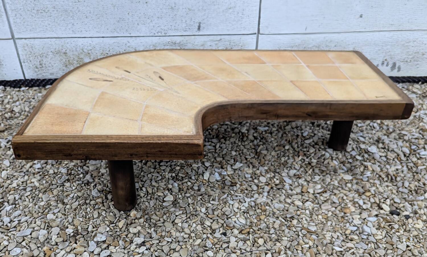 Vintage Vallauris Herbier Design Coffee Table Signed Barrois