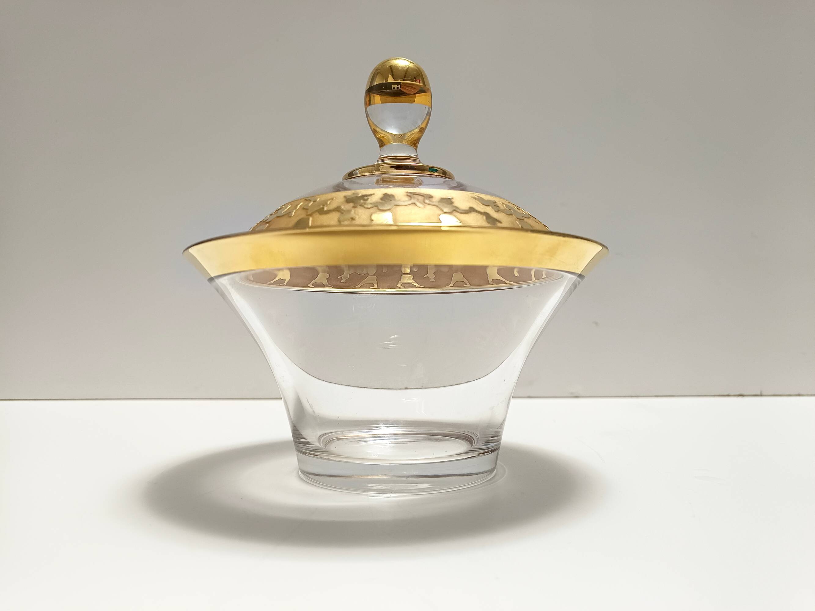 Crystal Trinket Bowl with Gold Details