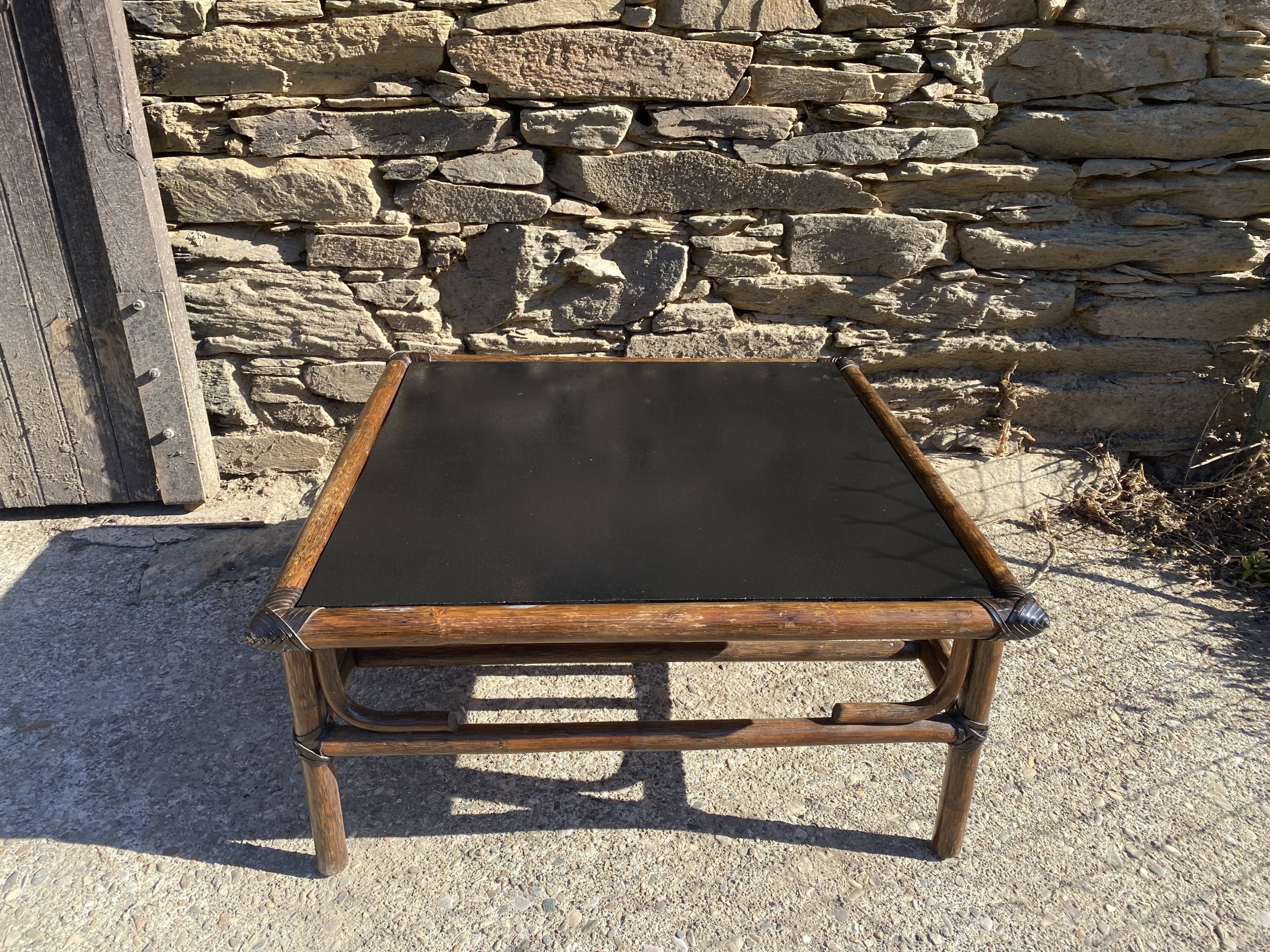 Vintage bamboo coffee table