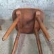 Set of 8 rustic bistro chairs in beech wood with honey patina, 1950s.