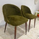 Vintage chairs - Retro chic design - Moss green fur