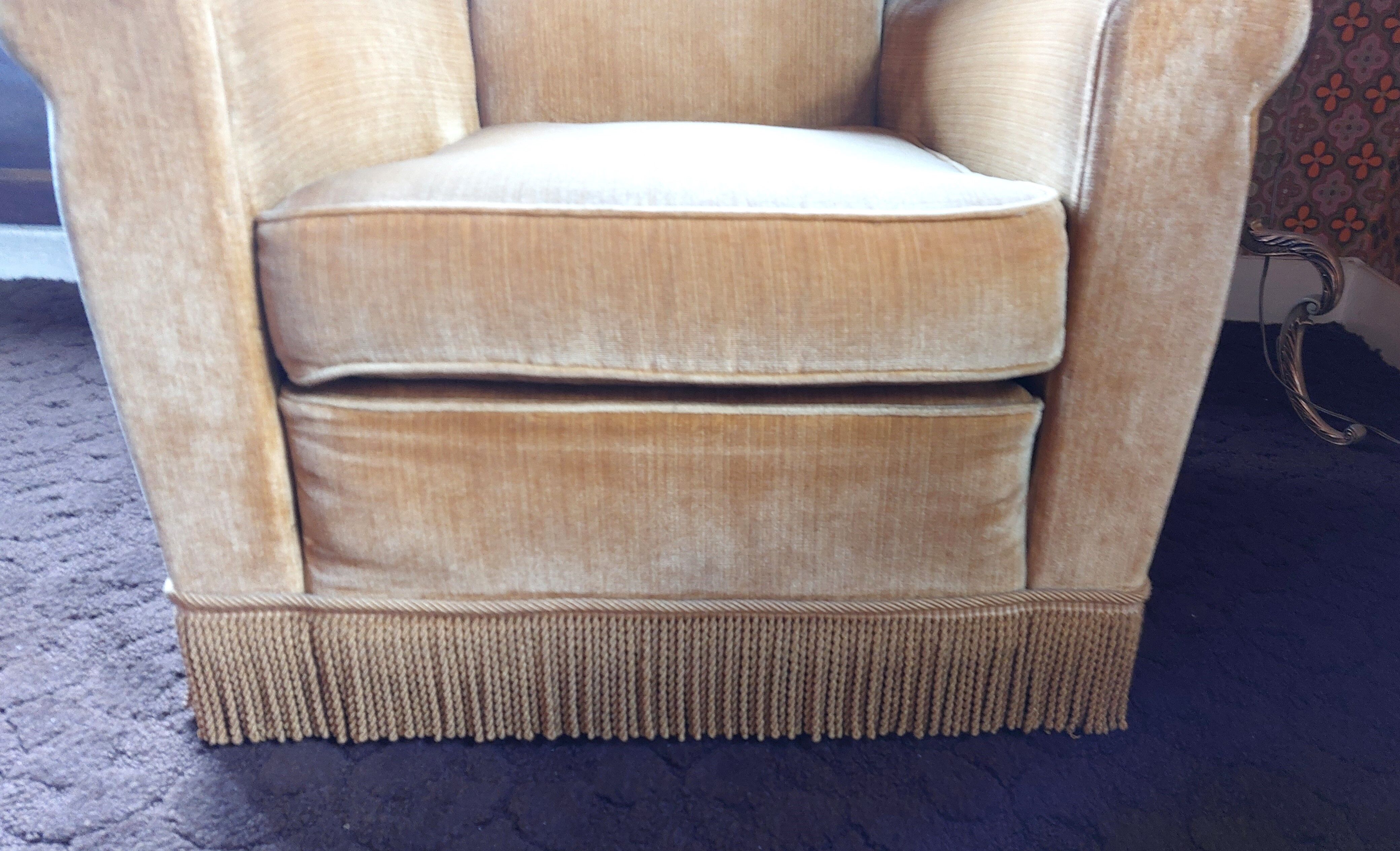 Velvet armchair 1940 vintage