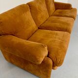 Three-seater alcantara canapé design by Tobia Scarpa for BB ITALIA vintage.